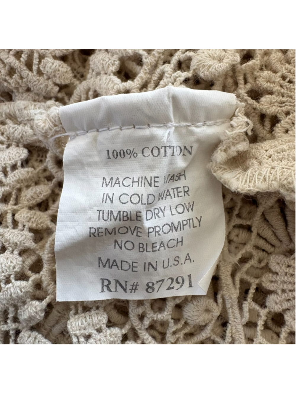 Vintage 90s Johnny Was Cream Floral Lace Duster Cardigan S - Picture 8 of 12